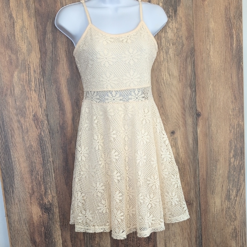 Rue21 Cream Lace Halter Mini Dress S